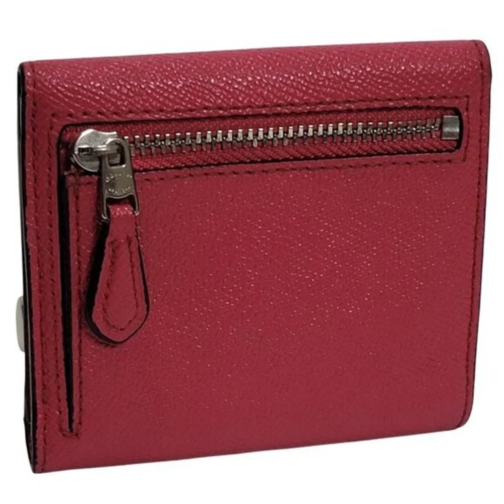 Coach Crossgrain Leather Small Wallet Pink